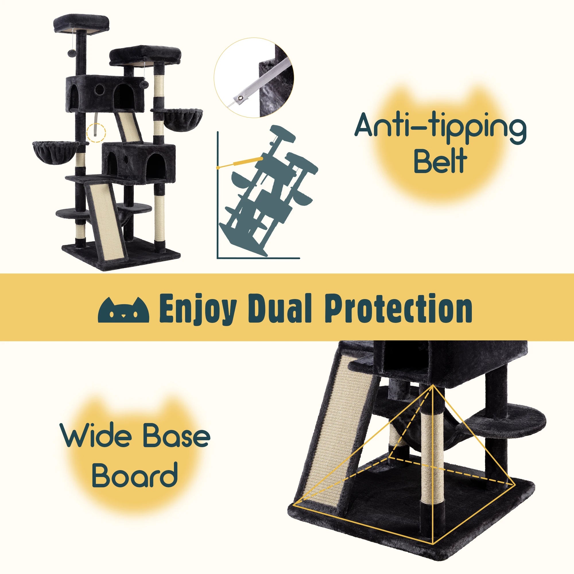 Large 65in Multi-Level Cat Tree