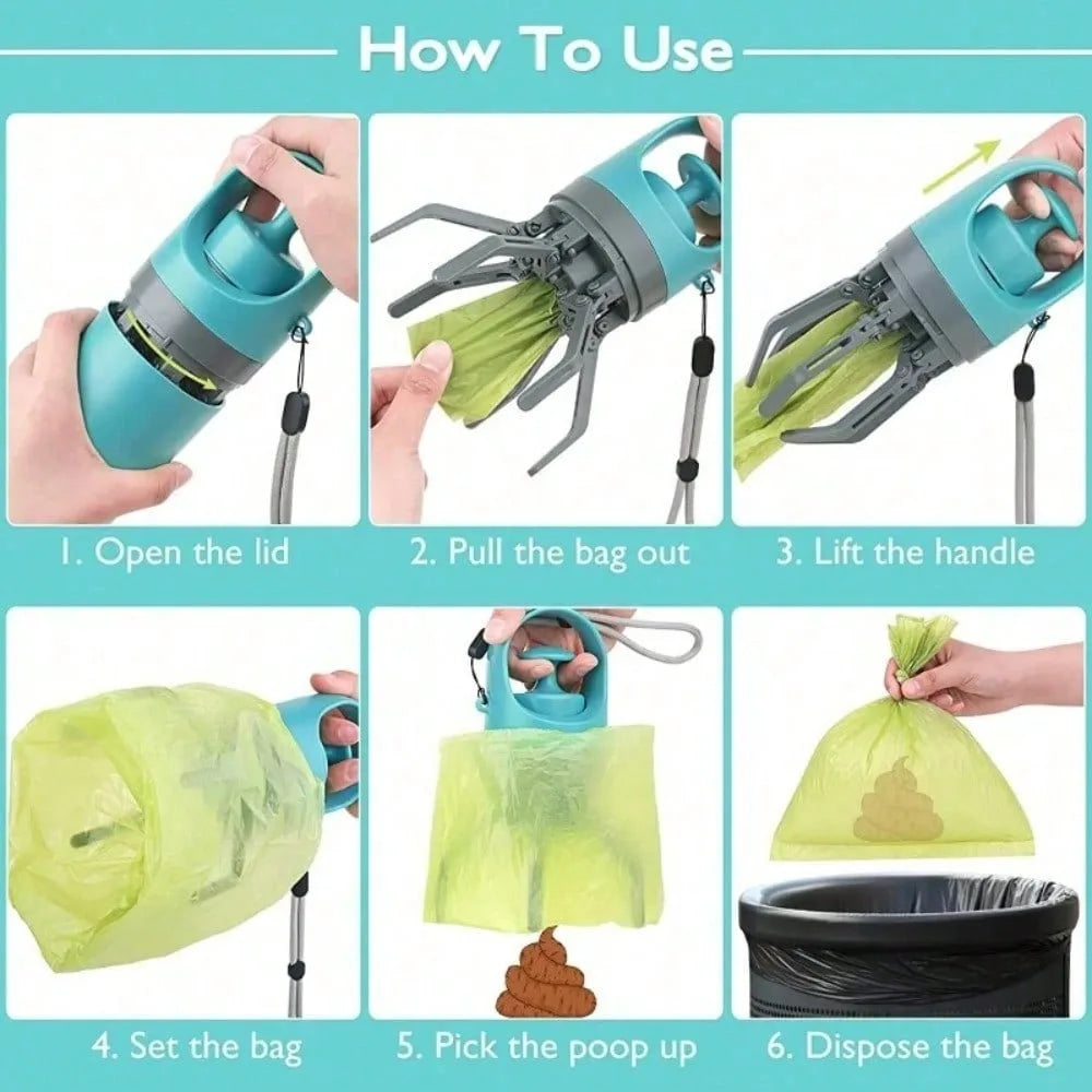 Portable Dog Pooper Scooper with Waste Bag Holder