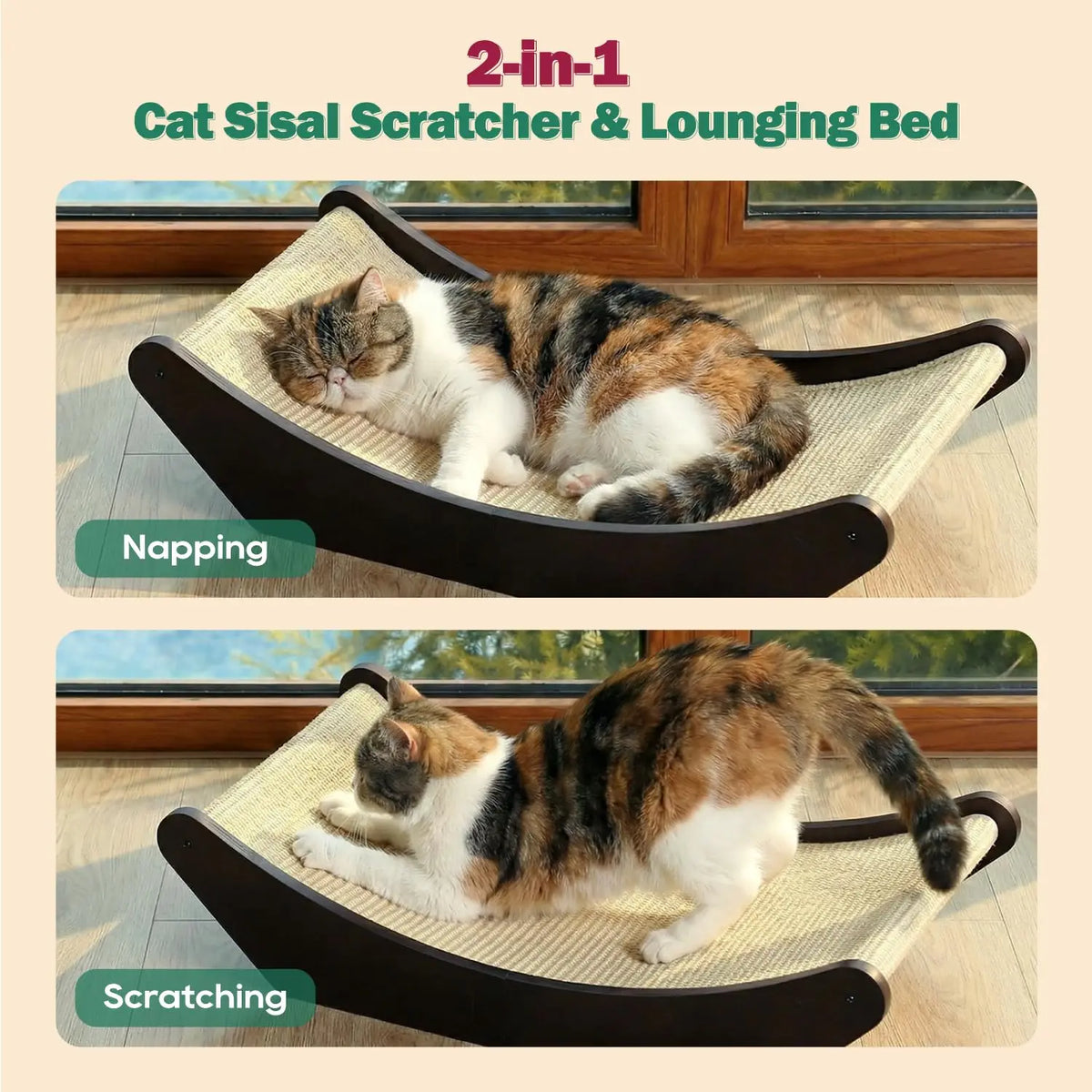 2-in-1 Cat Scratcher & Lounging Bed