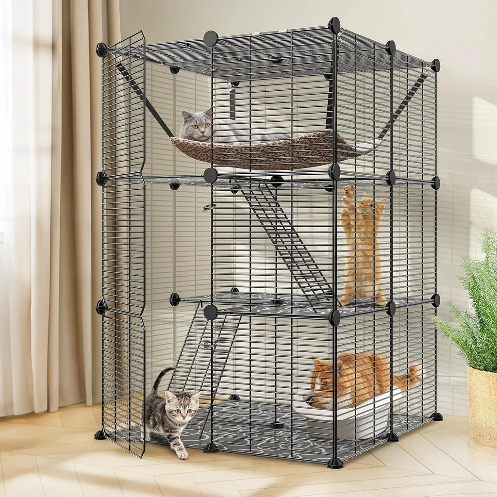 3-Tier Indoor Enclosures with Hammock