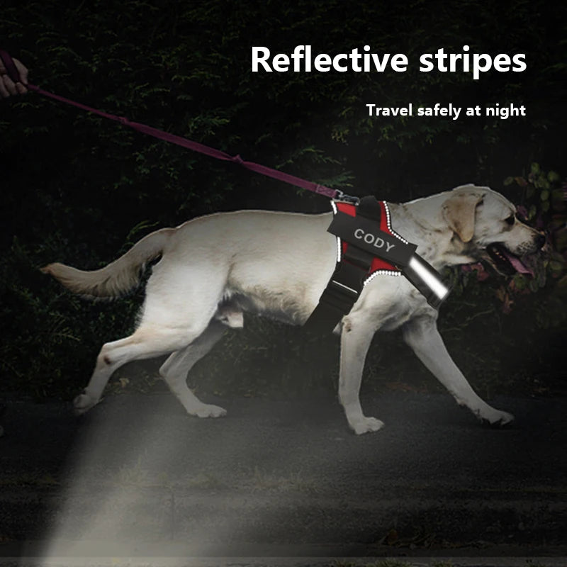 No Pull Reflective Dog Harness with ID Custom Patch