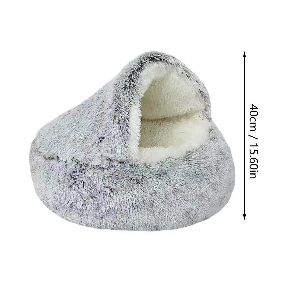 Plush Round Pet Bed for Cats and Small Dogs