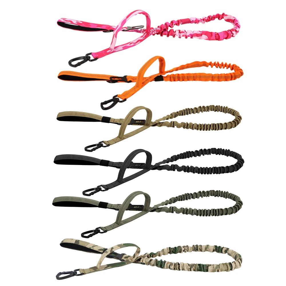 Military Adjustable Leash Quick Release Elastic Rope With 2 Control Handle