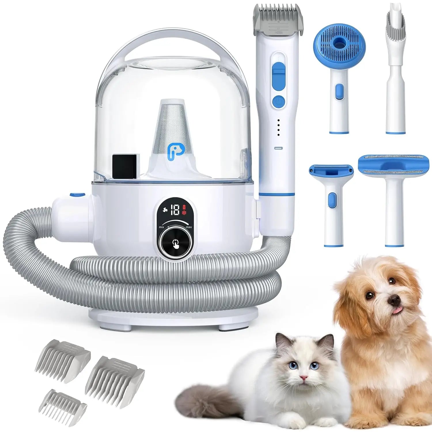 Dog & Cat Grooming Kit with 2L Vacuum Suction