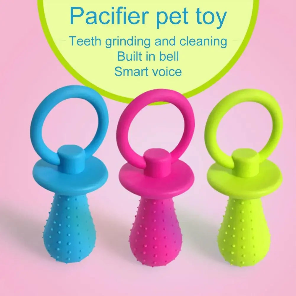 Squeaky Bell Dog Pacifier Chew Toy