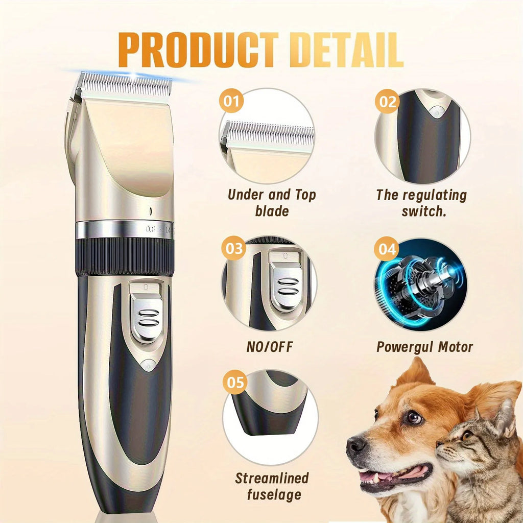 Wireless Electric Pet Grooming Kit For Cats & Small-to-Medium Dogs
