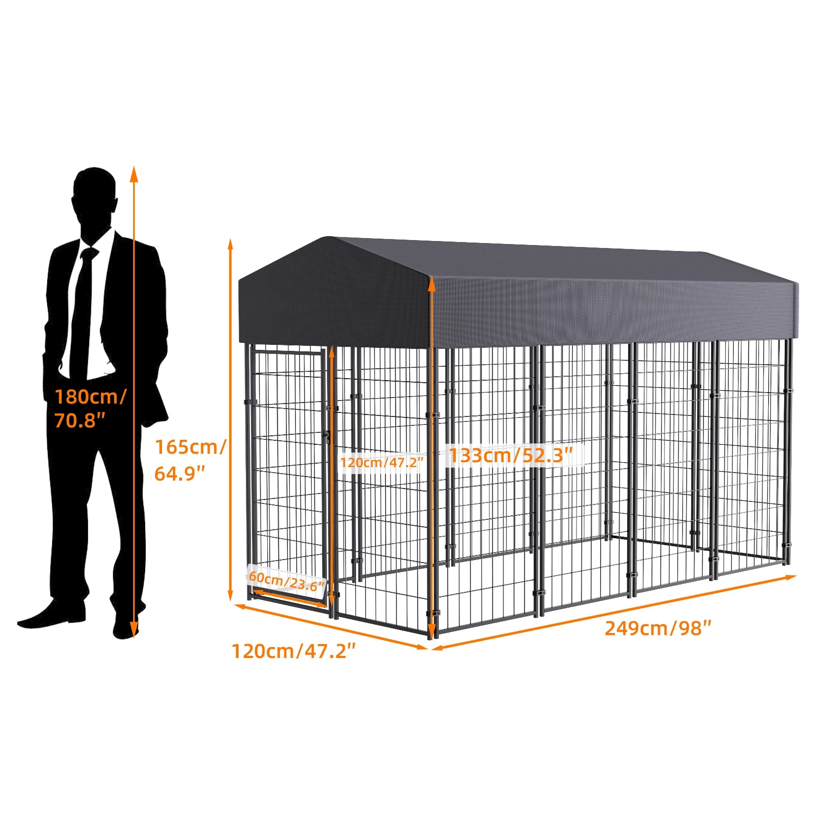Oversized Large Outdoor Dog Kennel with Anti-UV Waterproof Cover