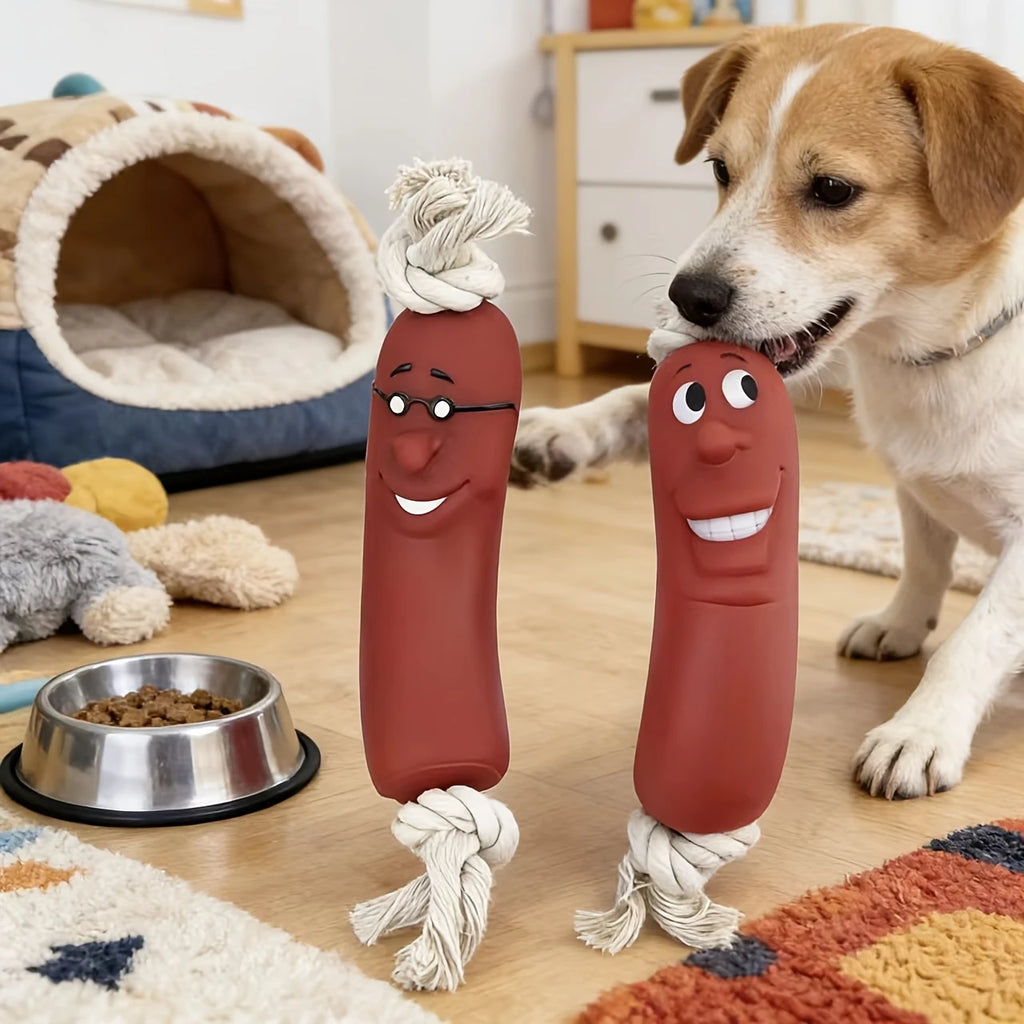 Bite Resistant Dog Sausage Chew Toy