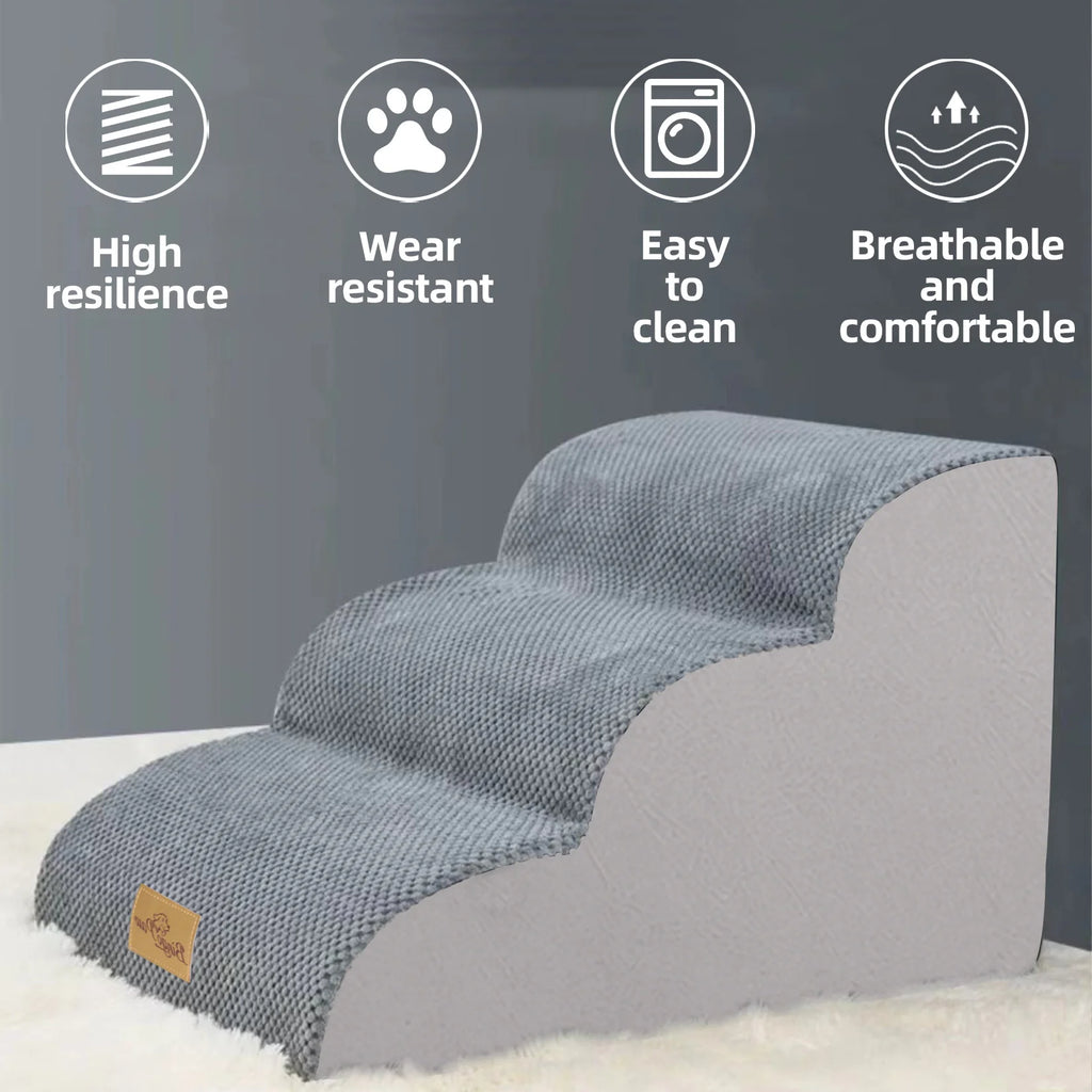 Extra Wide Pet Steps with Durable Non-Slip Waterproof Fabric Cover
