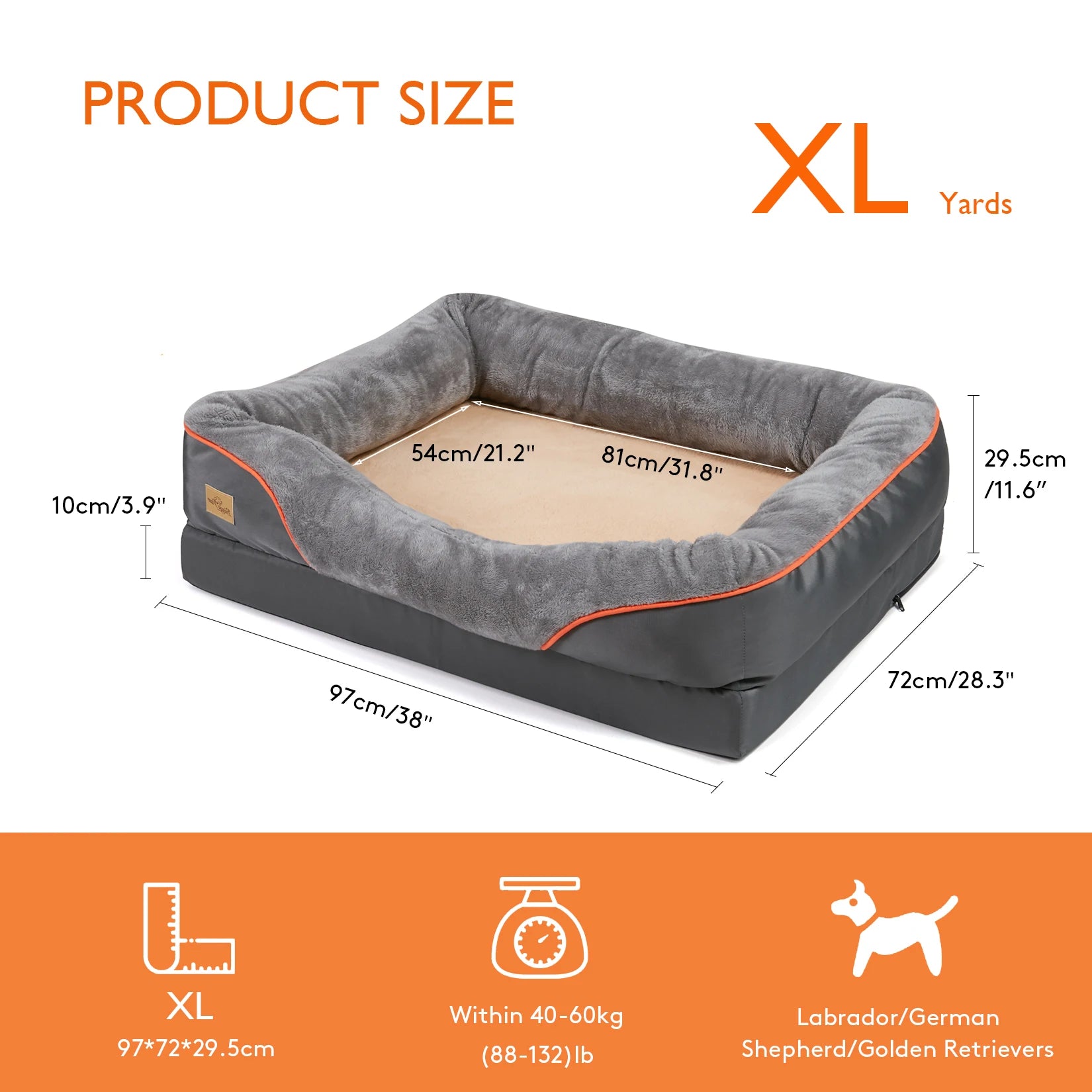 Orthopedic Dog Bed Memory Foam Waterproof Mattress