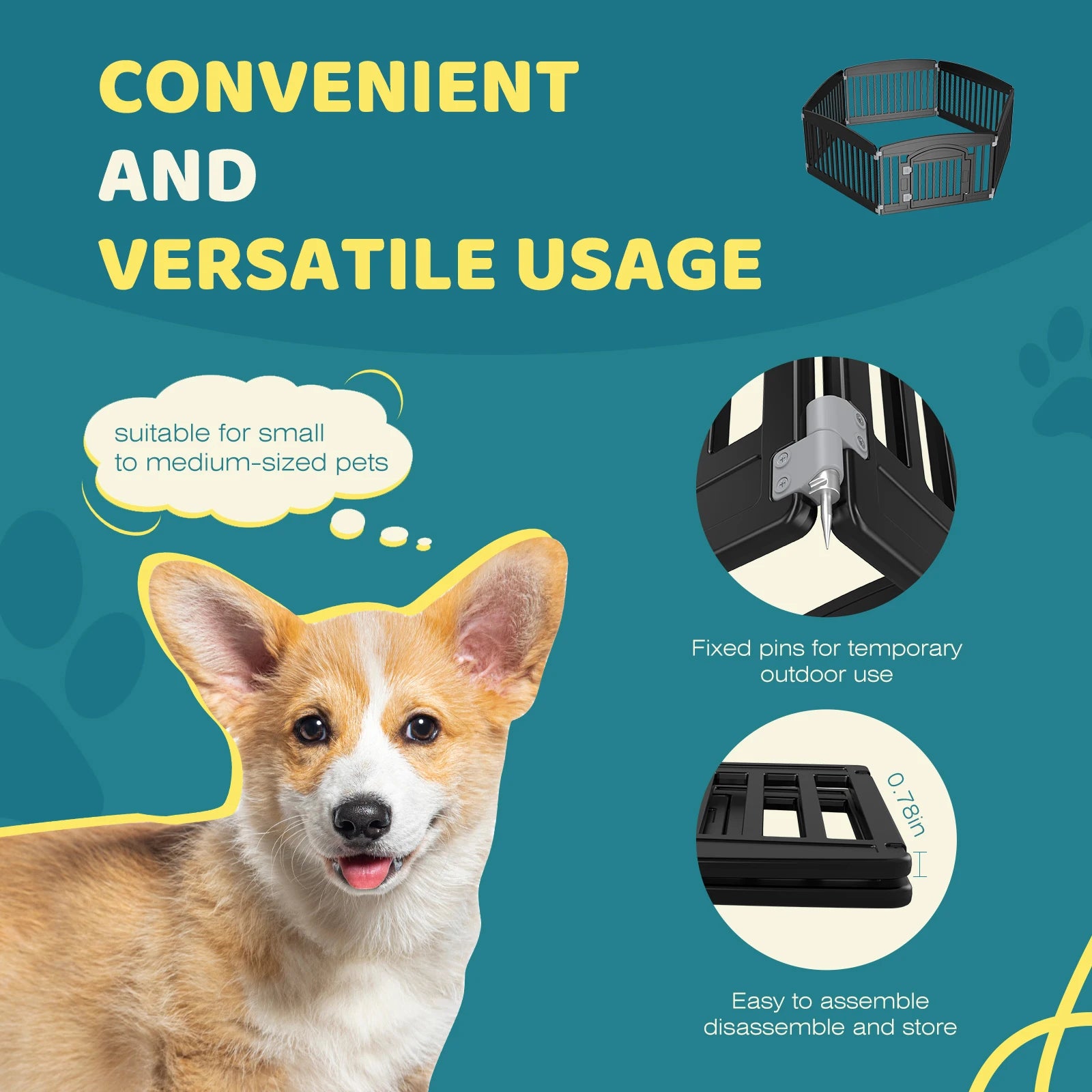 Expandable 6 Panel Dog Playpen