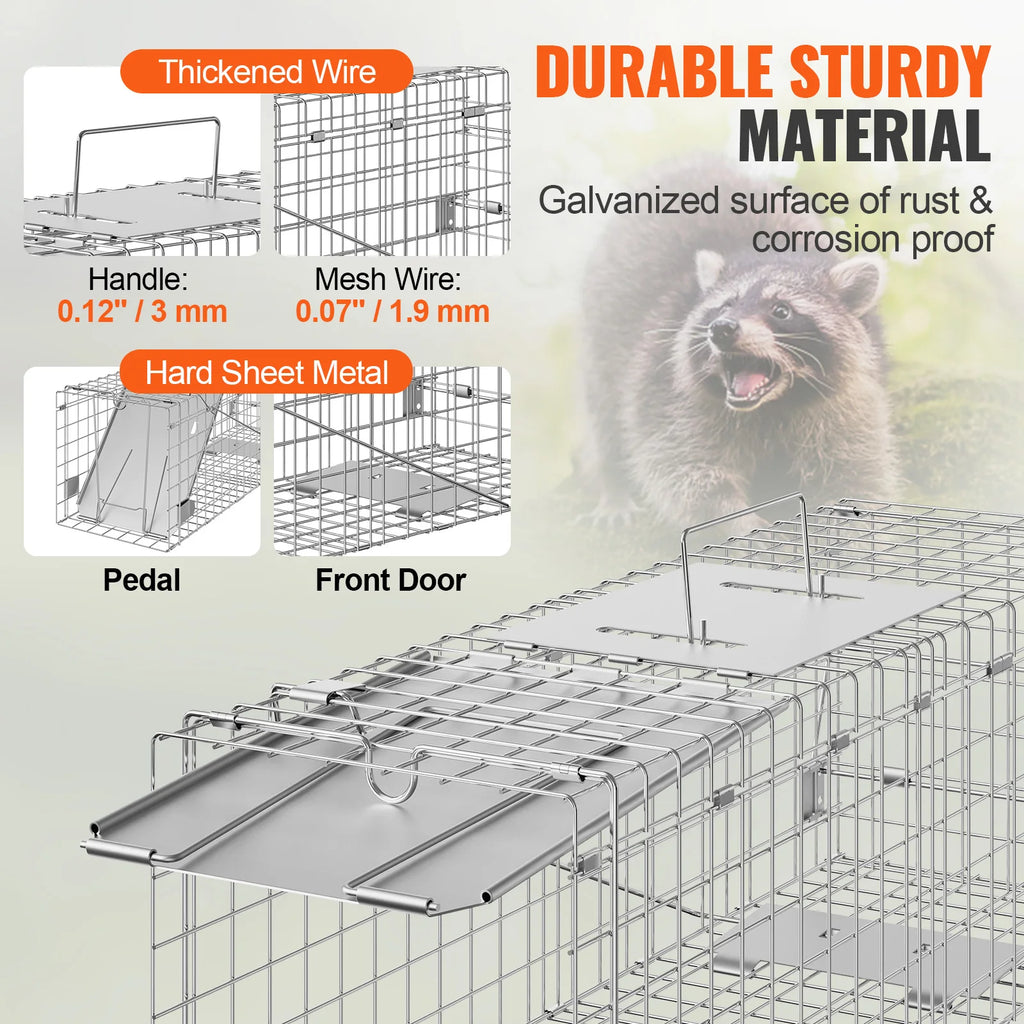 Humane Live Animal Cage Trap for Rabbits Stray Cats Squirrels Raccoons Groundhog
