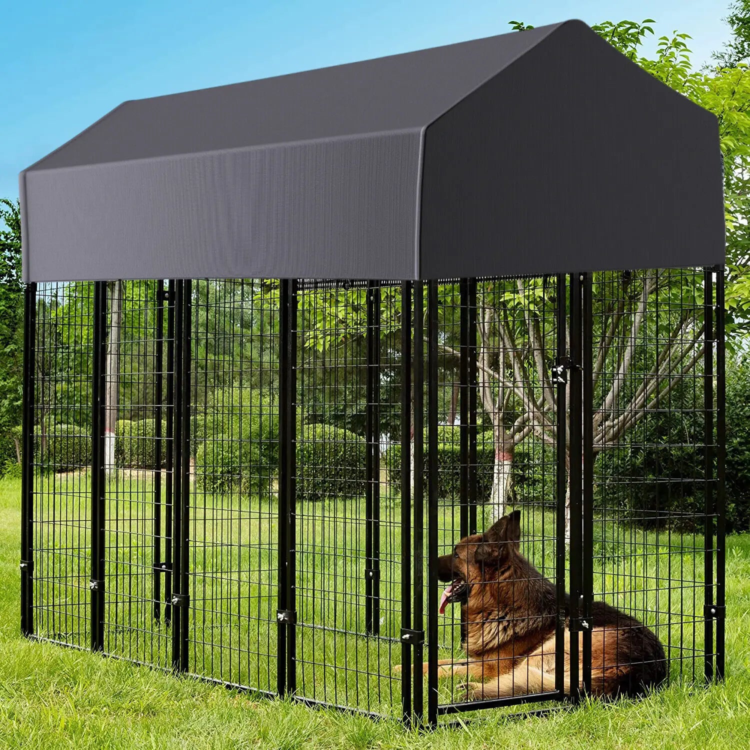 Oversized Large Outdoor Dog Kennel with Anti-UV Waterproof Cover