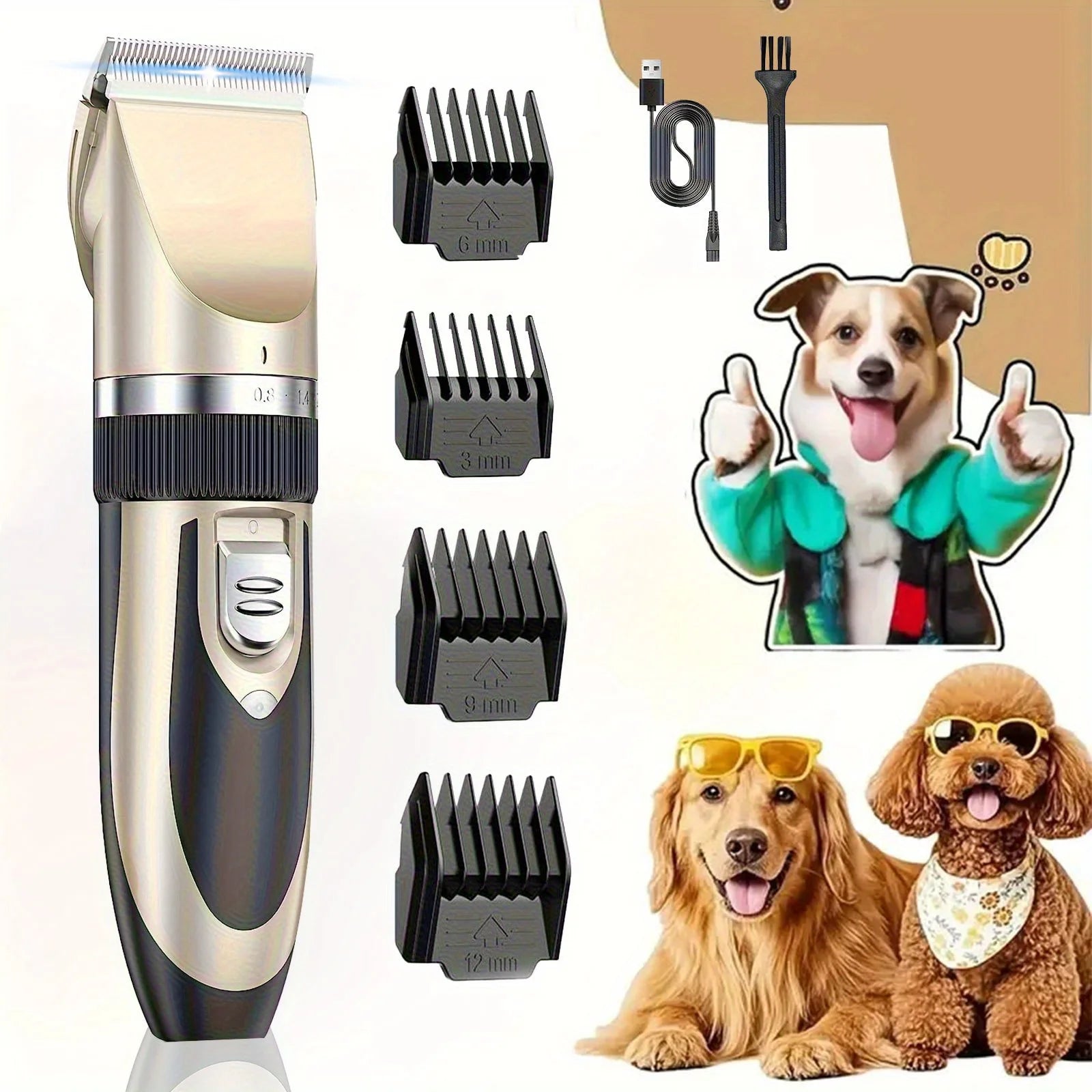 Wireless Electric Pet Grooming Kit For Cats & Small-to-Medium Dogs