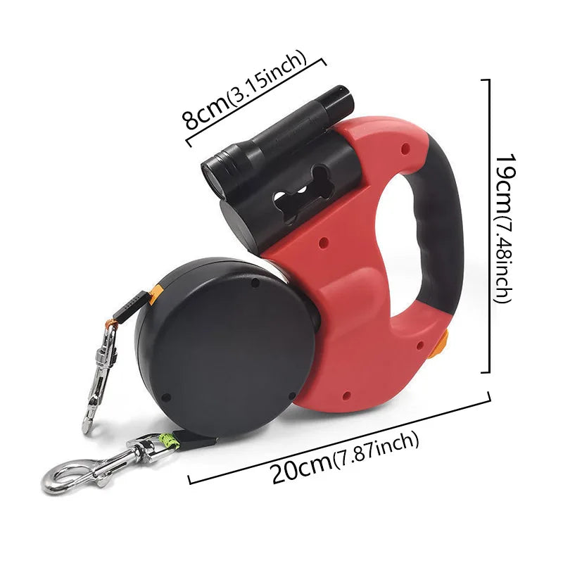 Double Head retractable Dog leash