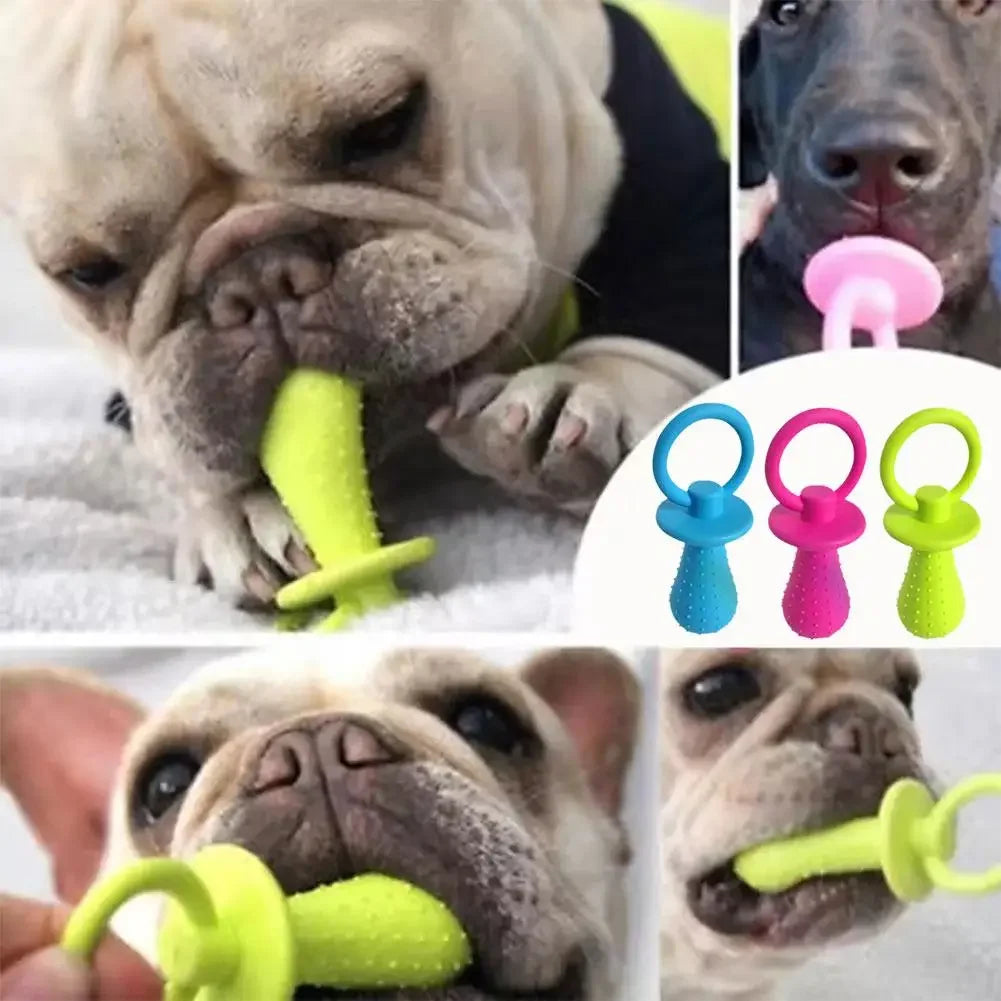 Squeaky Bell Dog Pacifier Chew Toy
