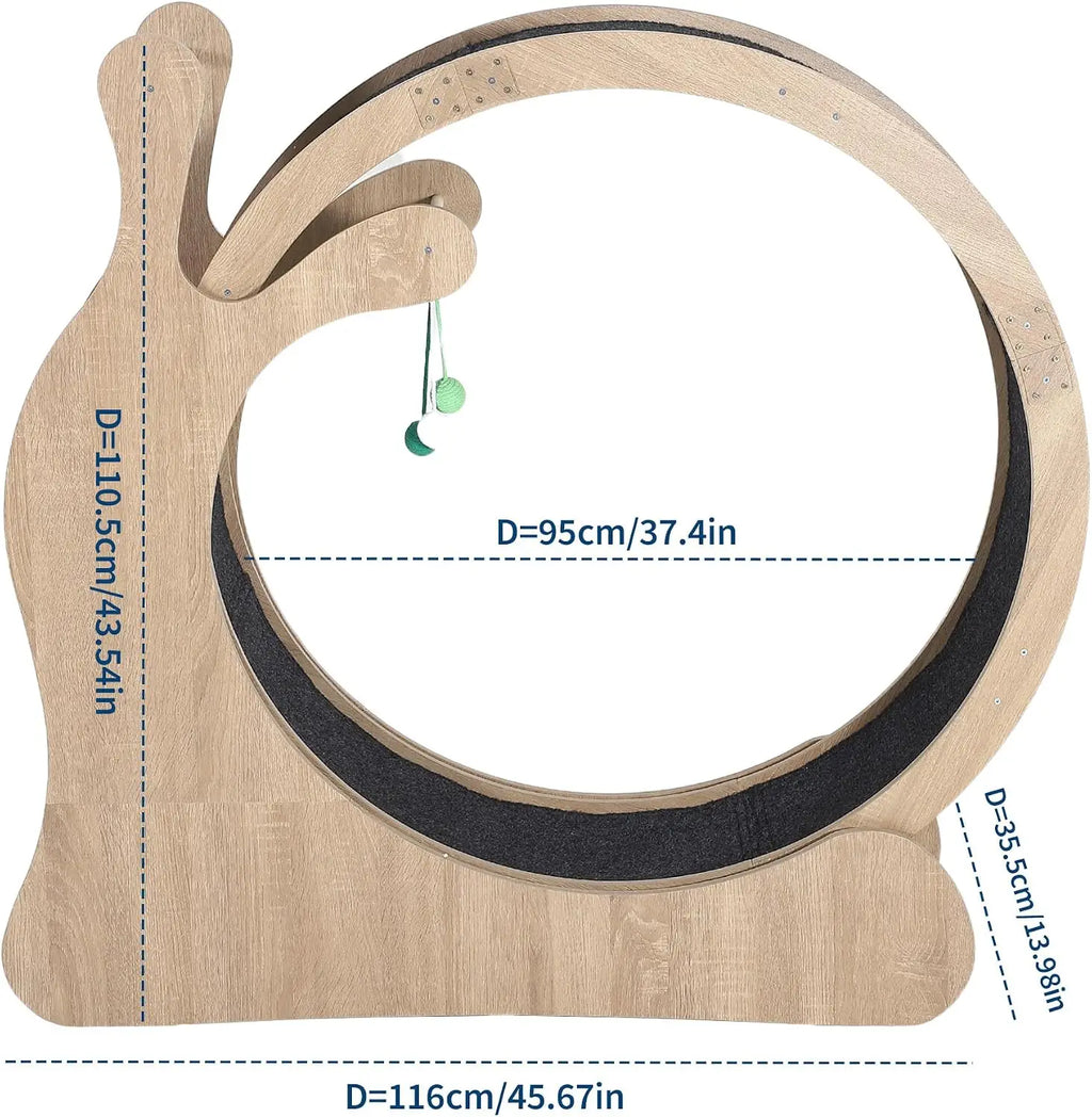 3 in1 Solid Wood Cat Treadmill Running Wheel