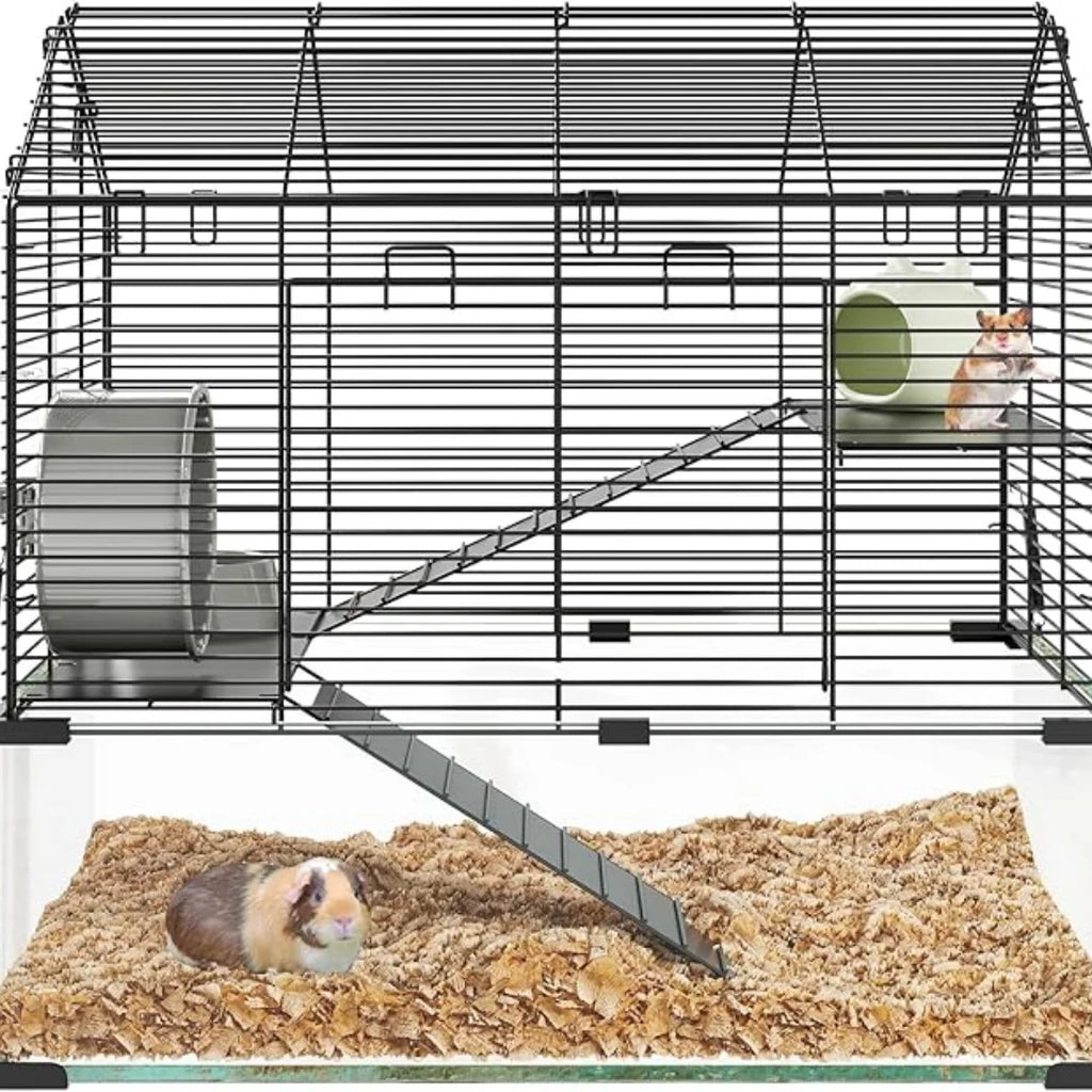 3 Tier Metal + Glass Small Animal Cage