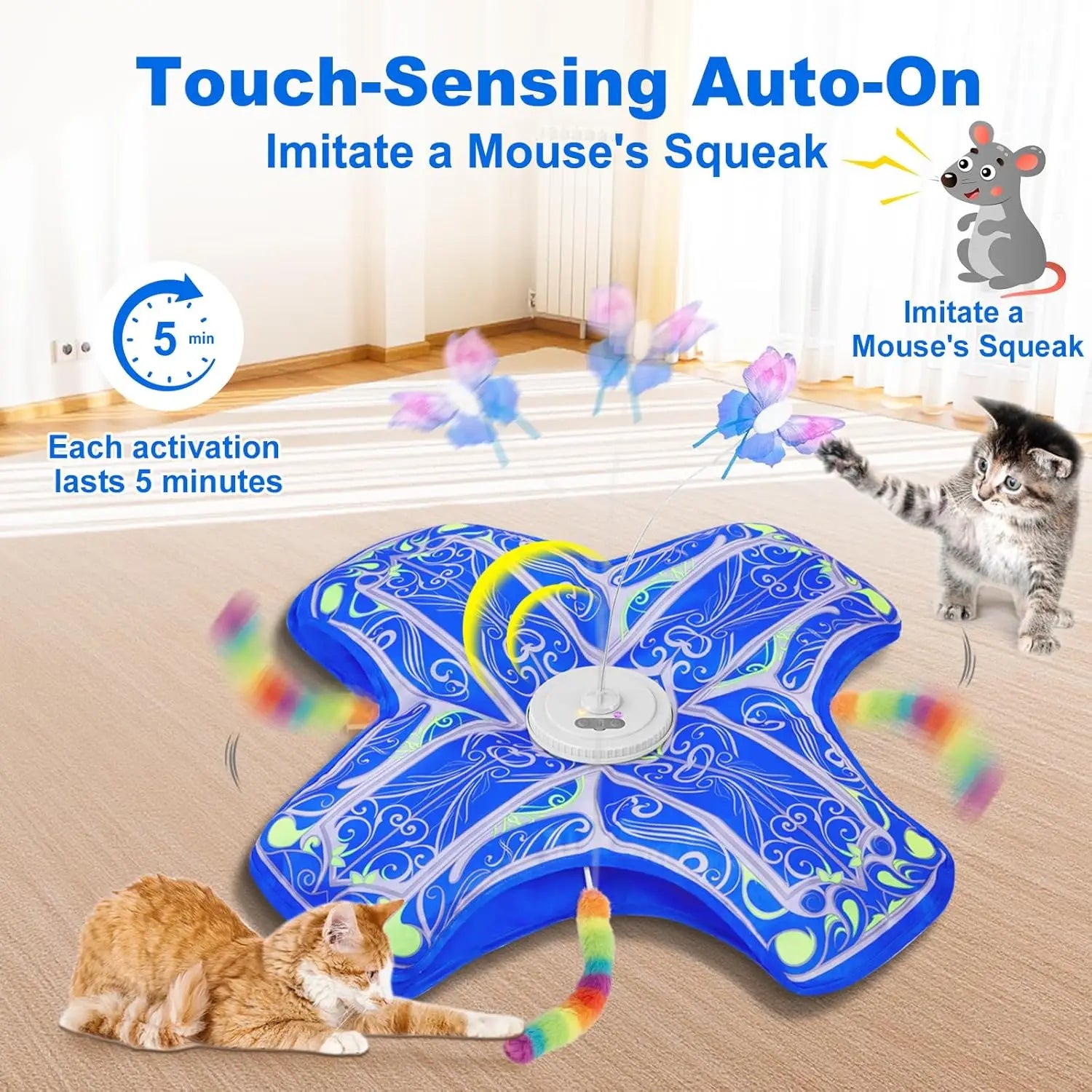 Rechargeable Touch Activated Hide and Seek Kitten Toys