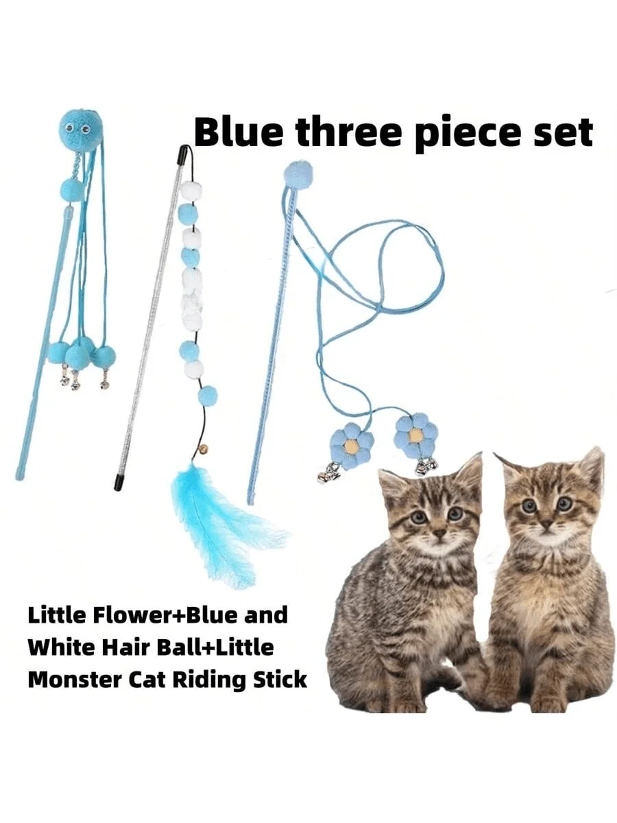 1pc/3pcs Blue Fairy Cat Teaser Wand