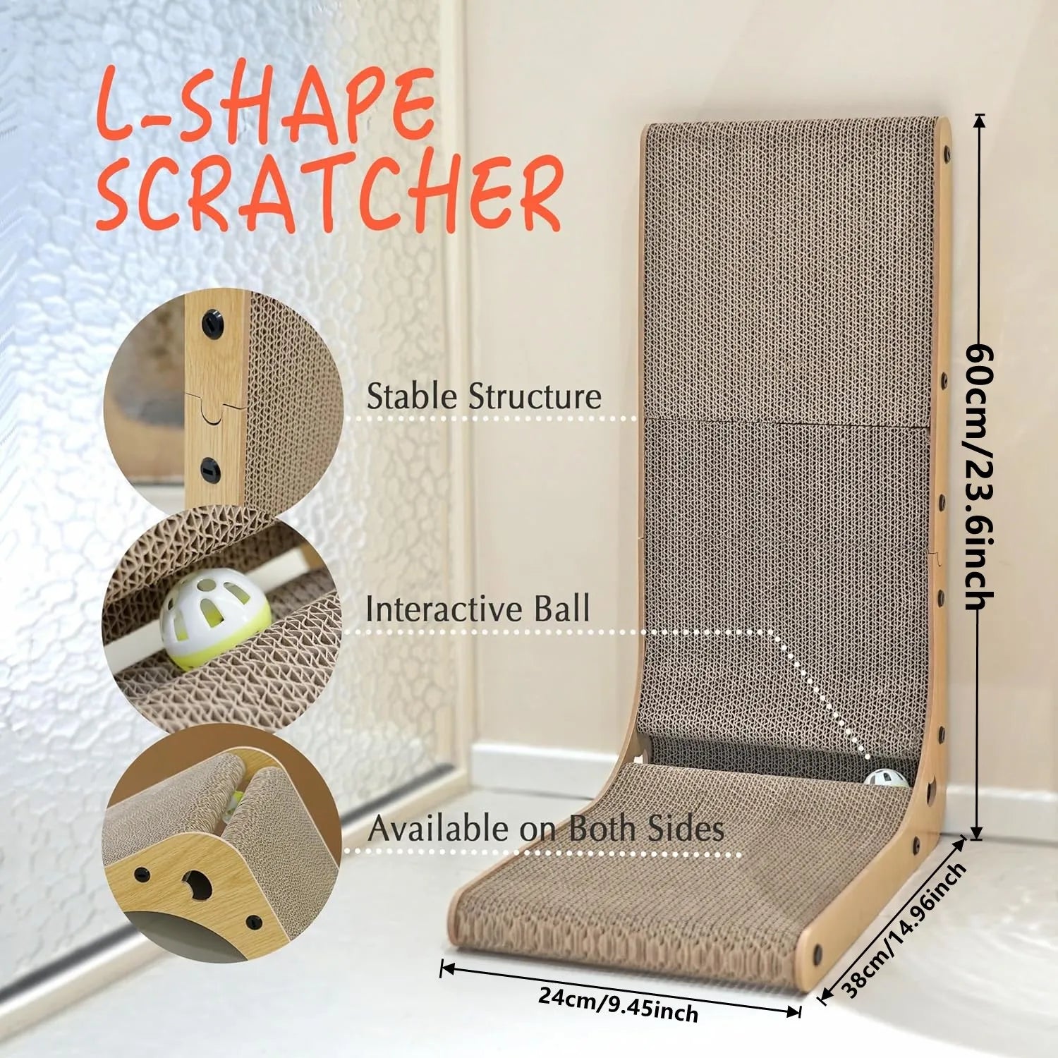 L Shape Cat Scratcher for Indoor Cats