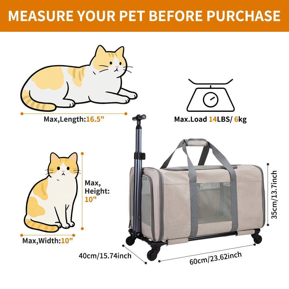 Cat trolley for 2 cats with safety belts
