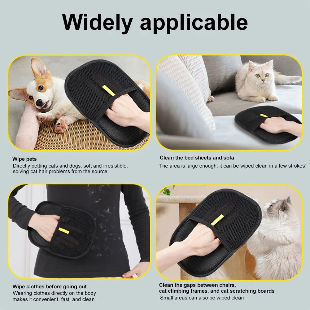 Pet Grooming Gloves for Dog Cat Rabbit with Long/Short/Curly Hair
