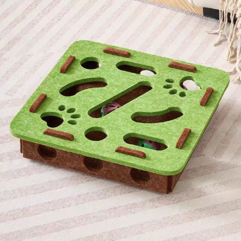Interactive Cat Toy Maze Game with Bell Balls