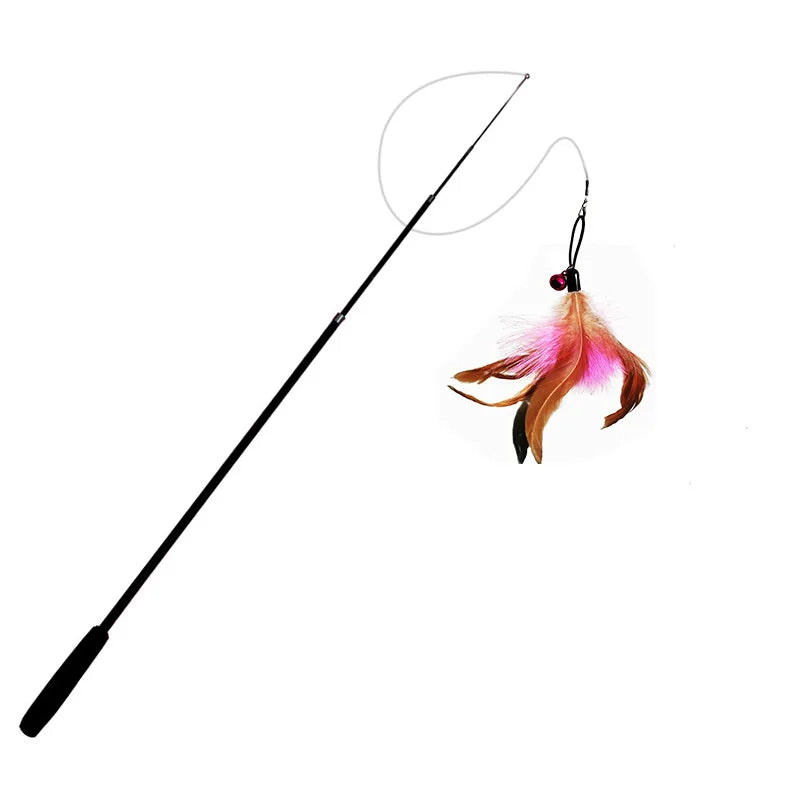 Extended telescopic cat stick feather cat toy