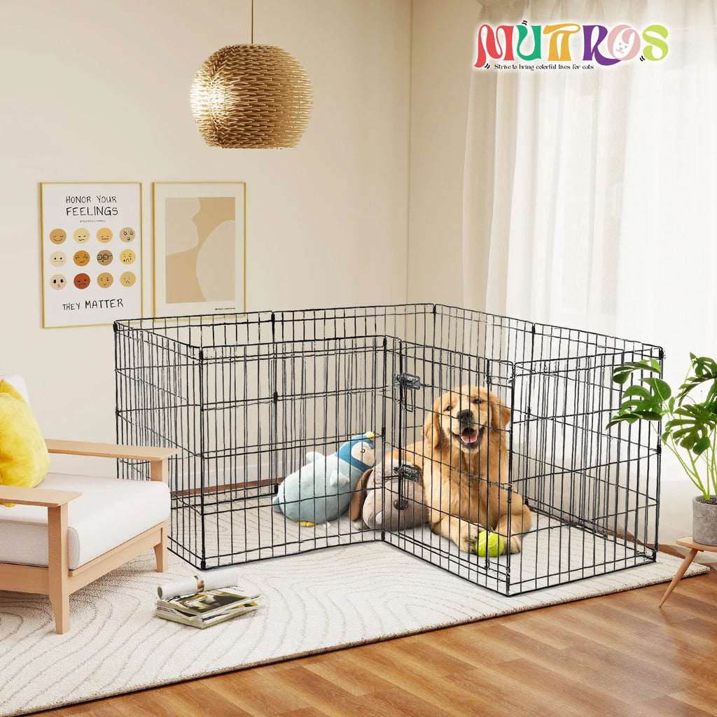 Foldable Metal Dog Playpen for Indoor/Outdoor