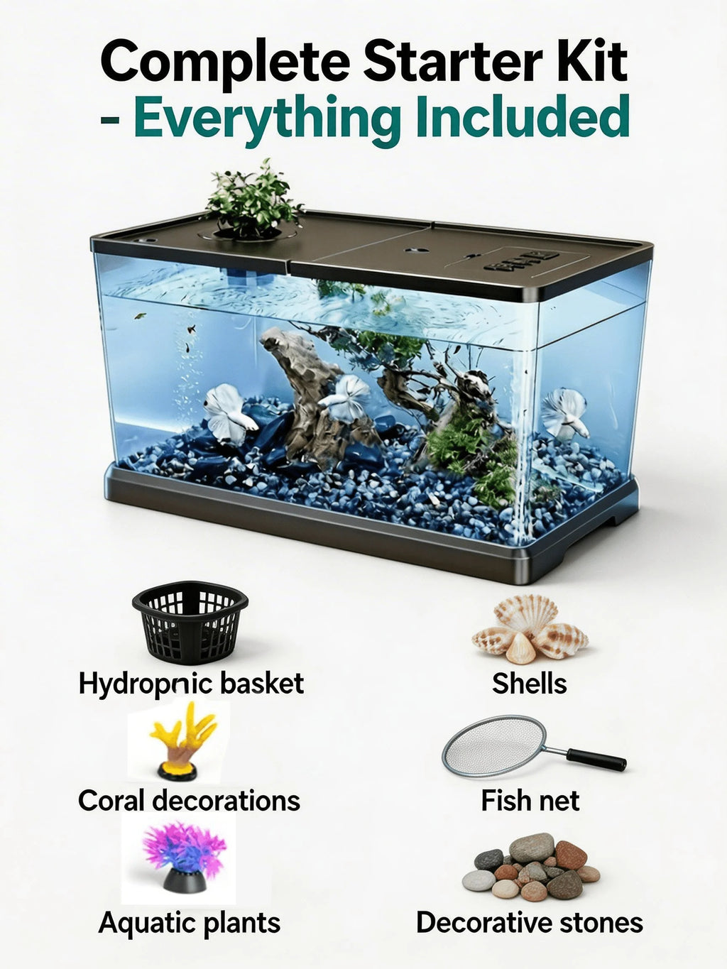 Heavy-Duty Large Aquarium Tank with Lid
