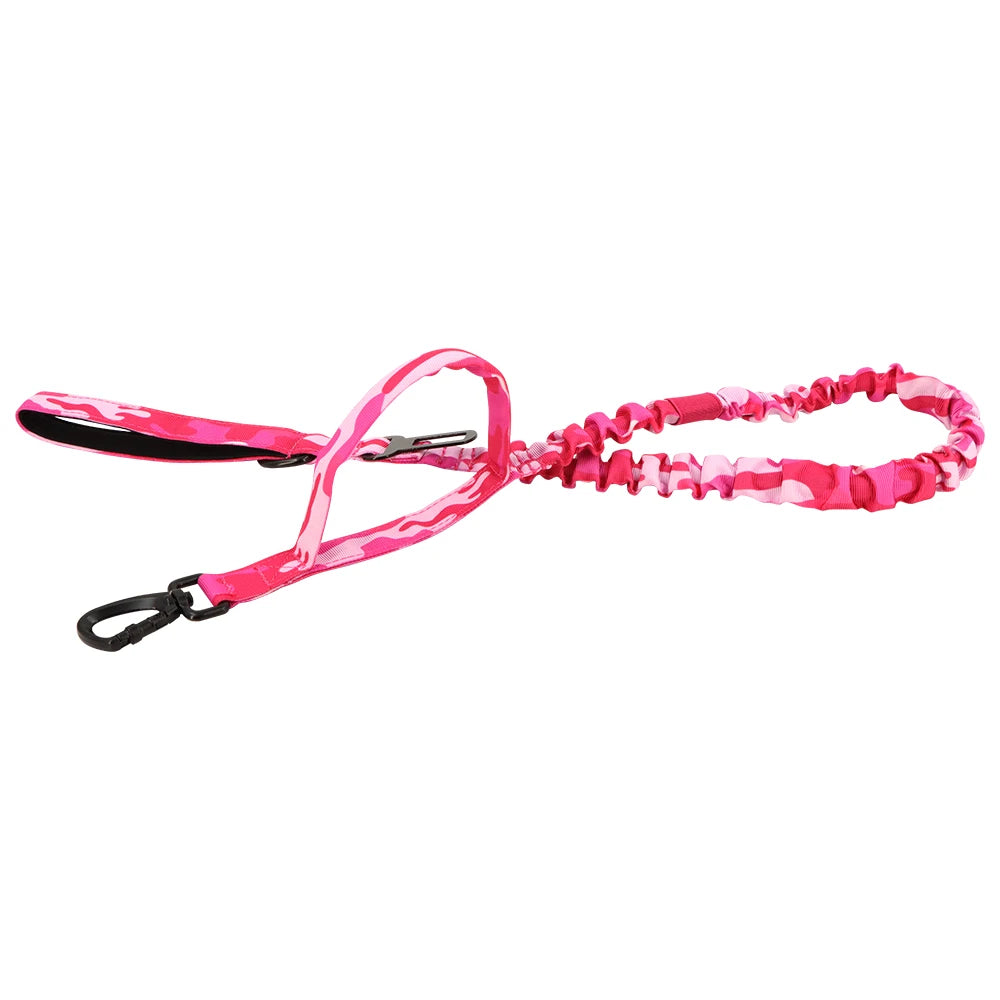 Military Adjustable Leash Quick Release Elastic Rope With 2 Control Handle