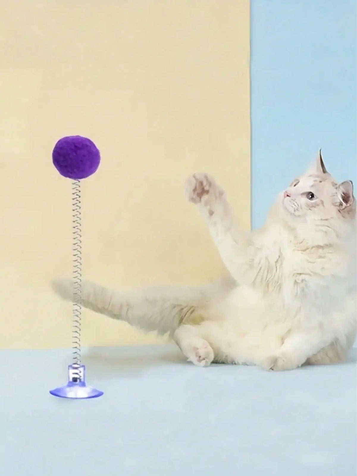 3/2/1pcs Interactive Cat Toys, Includes Plush Ball, Metal Spring Teaser Wand And Suction Cup Base