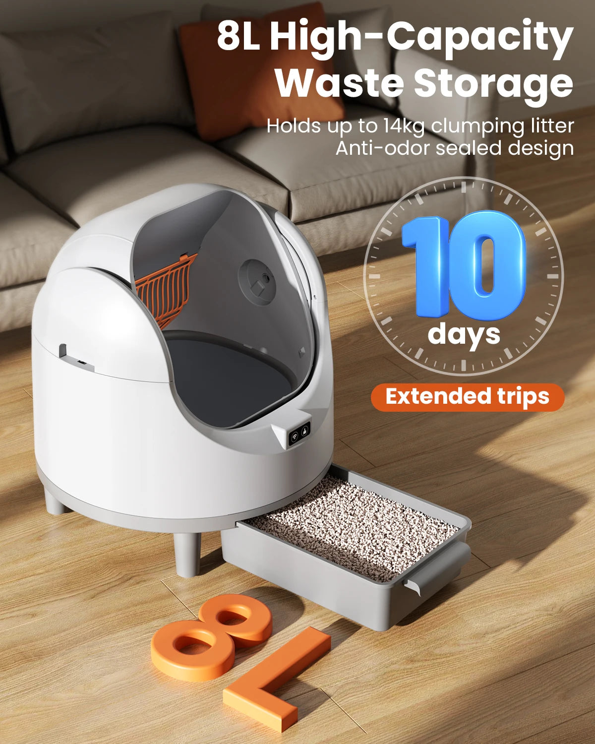 Self-Cleaning Smart Cat Litter Box with App Control