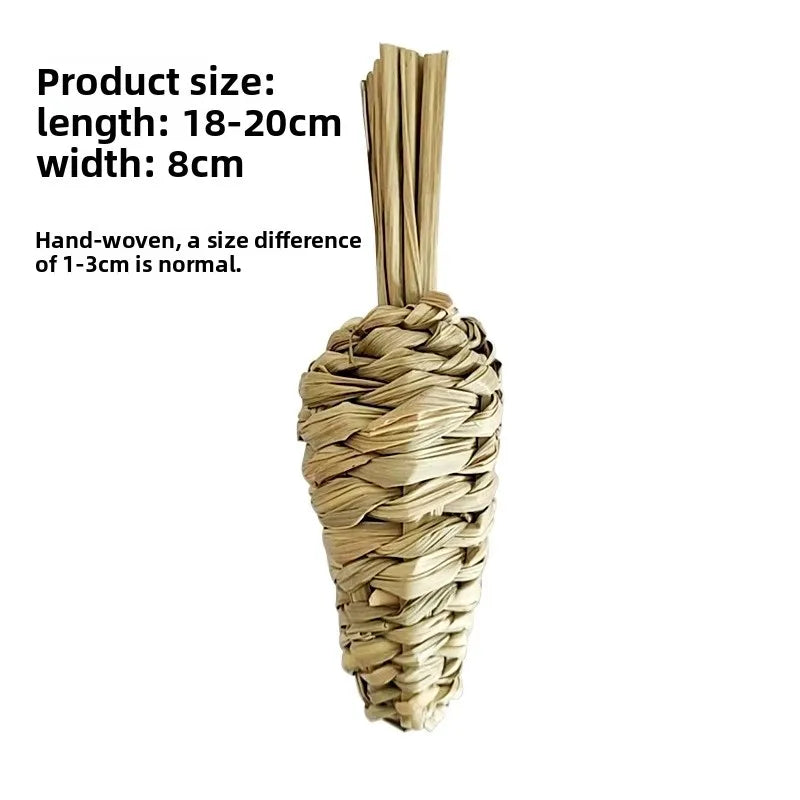 R Woven Grass Natural Bite Treat Toy for Small Animals