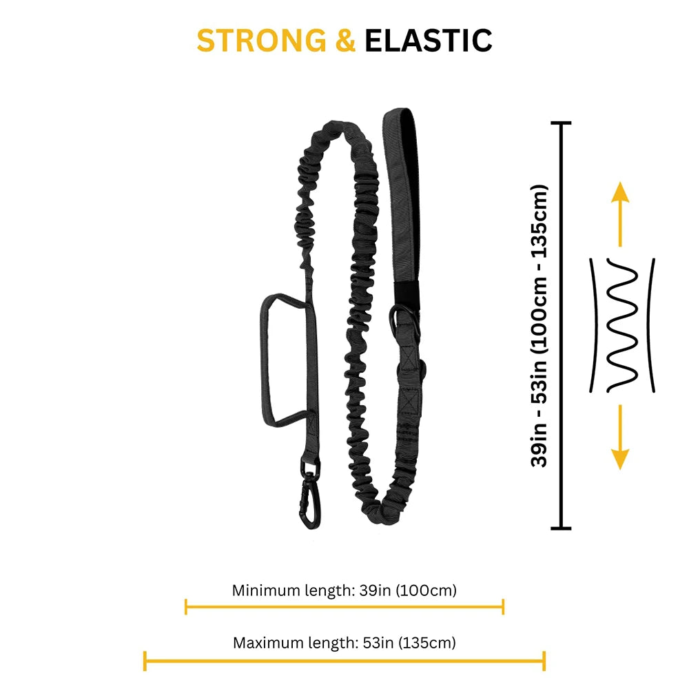 Military Adjustable Leash Quick Release Elastic Rope With 2 Control Handle