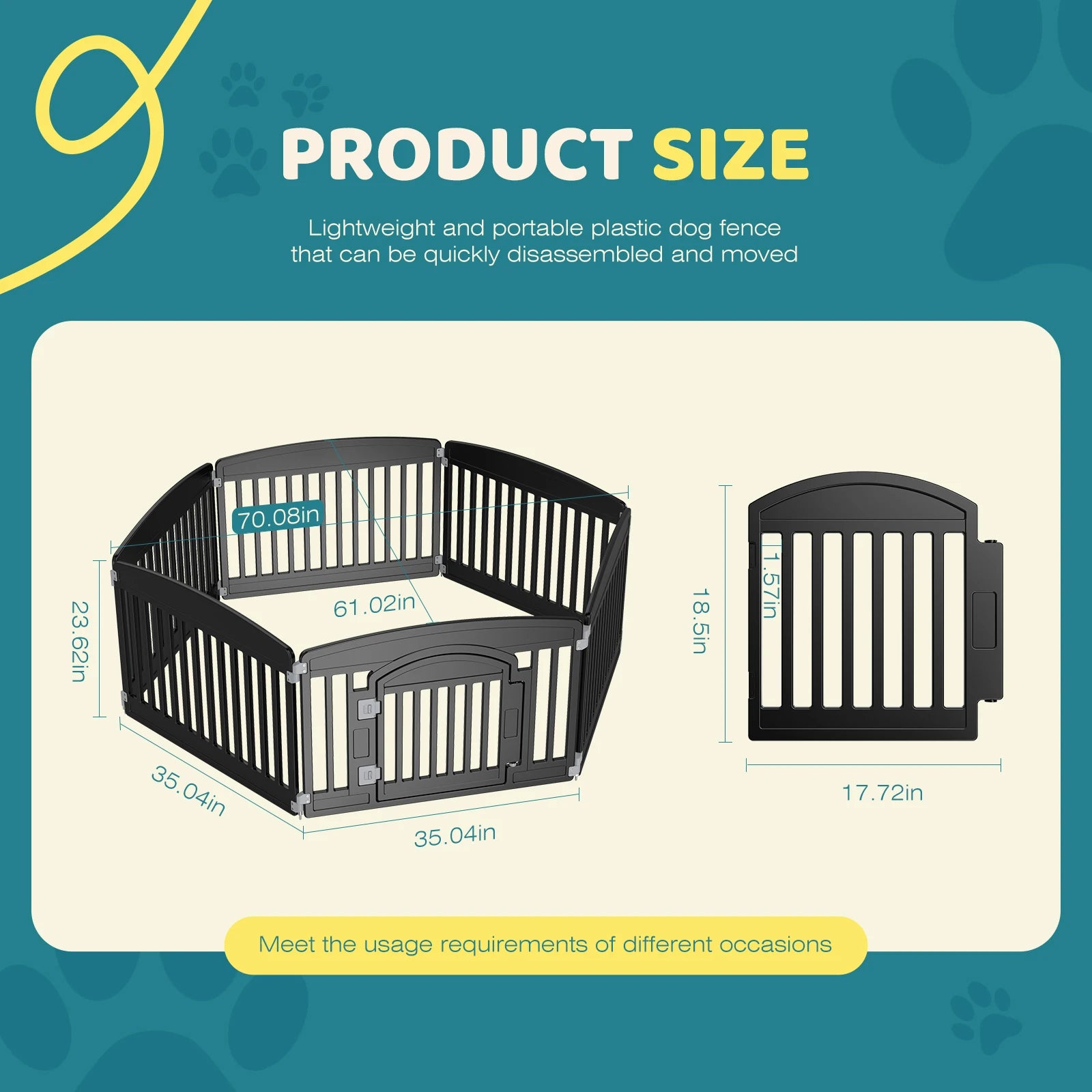 Expandable 6 Panel Dog Playpen