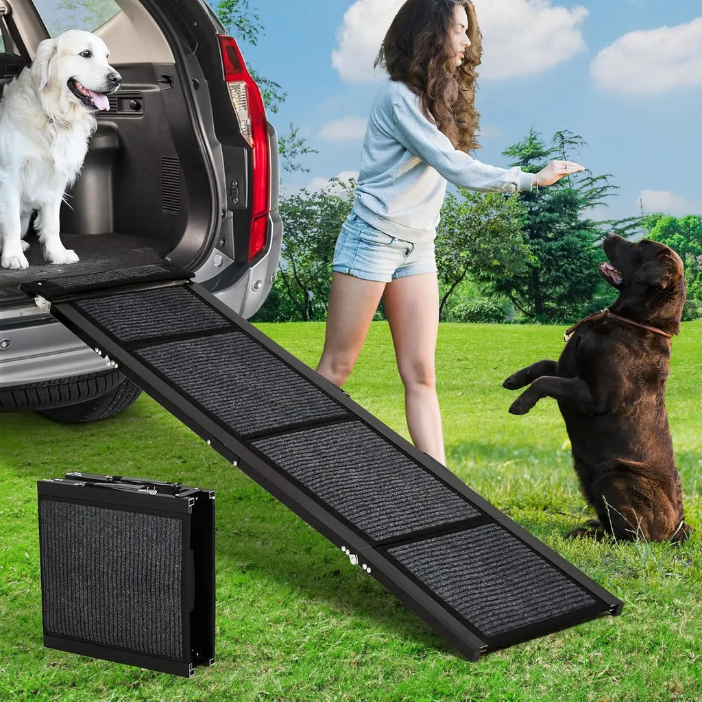Folding Dog Ramp For Cars For Large Dogs Up ti 250 LBS With Non-Slip Surface