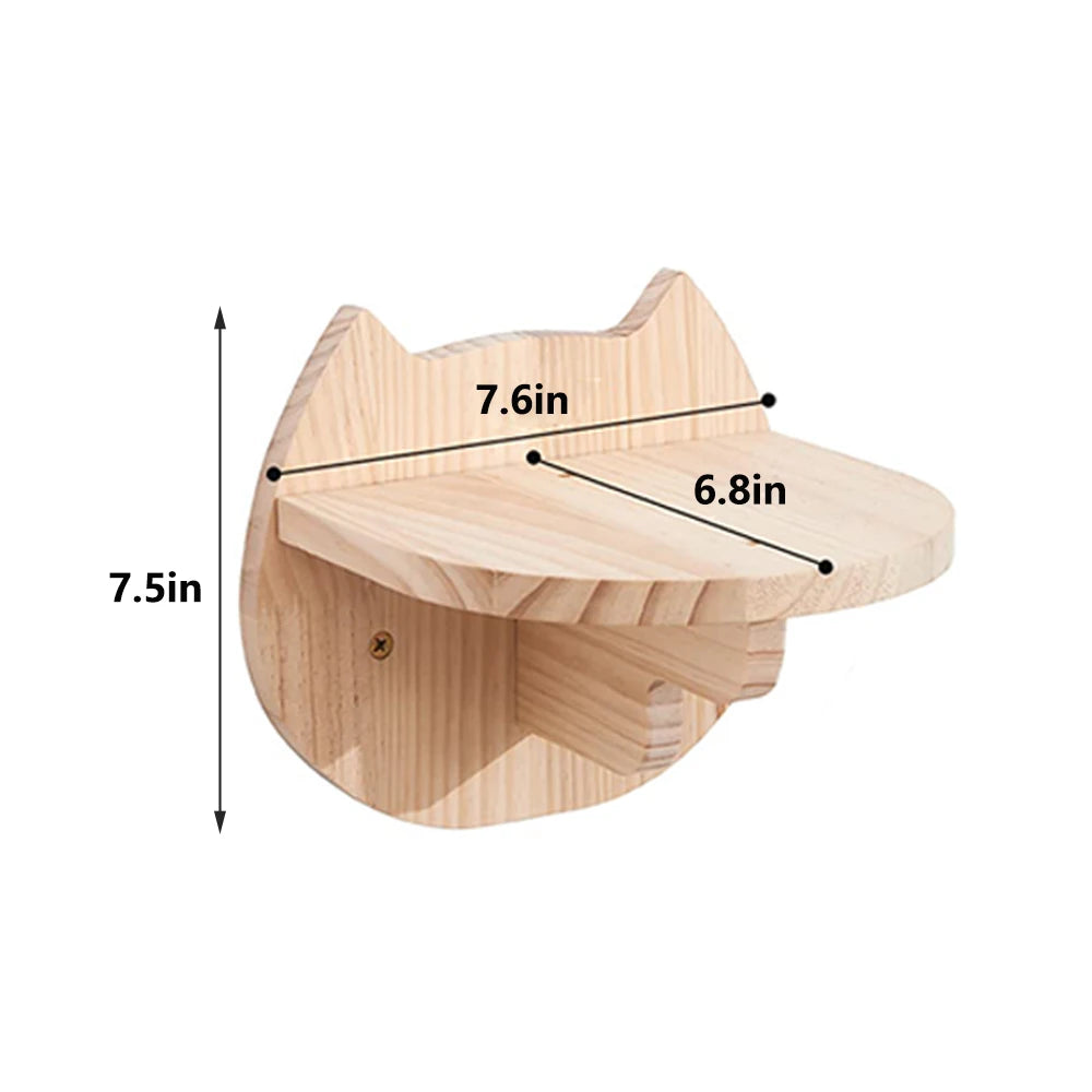 Wall Mounted Four Step Stairway With Sisal Scratching Post For Cats