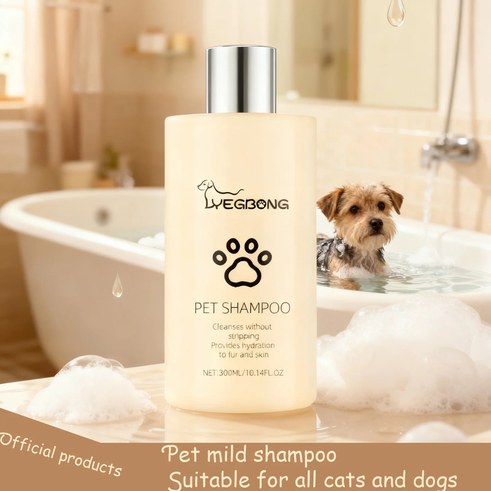 Dog Wash Shampoo: Flea & Mite Killer, Anti-Itch, Deodorizing & Moisturizing Formula for Softening Coat
