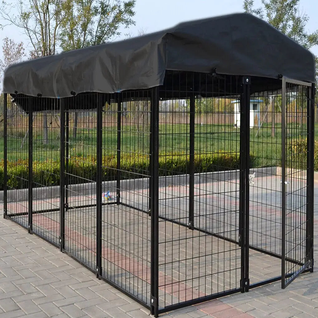 Oversized Large Outdoor Dog Kennel with Anti-UV Waterproof Cover