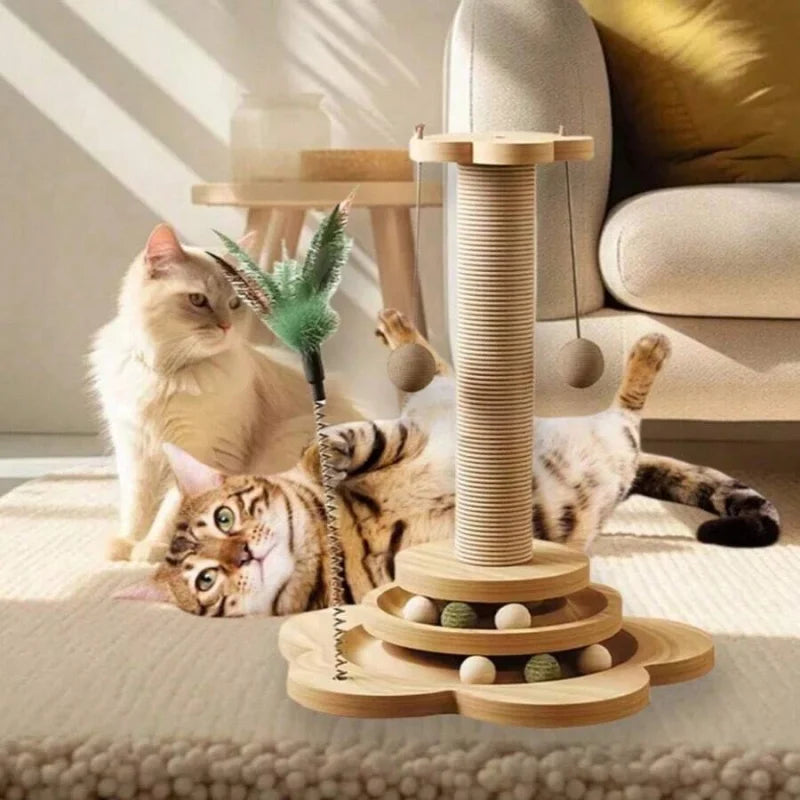 Cat Scratching Board With Feather Teaser