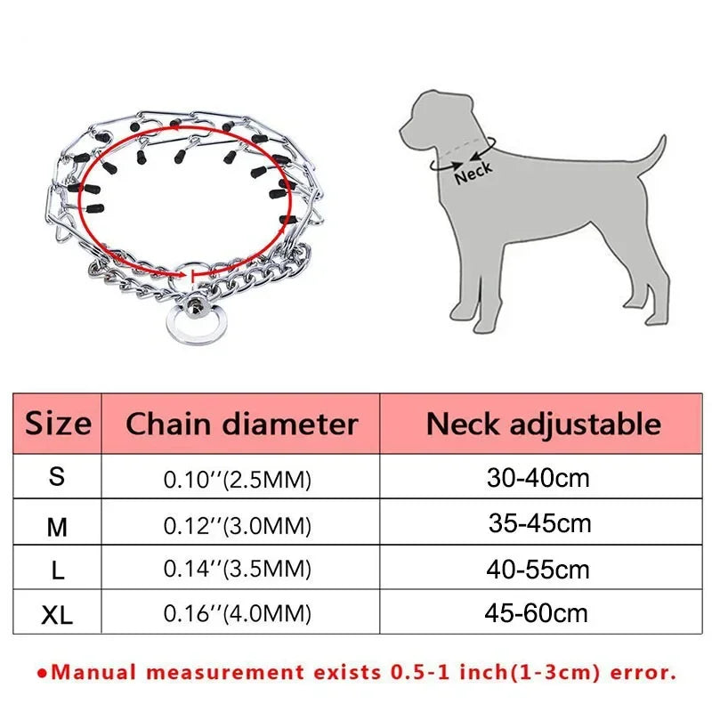 Pinch Dog Training Collar With Comfort Rubber Tips
