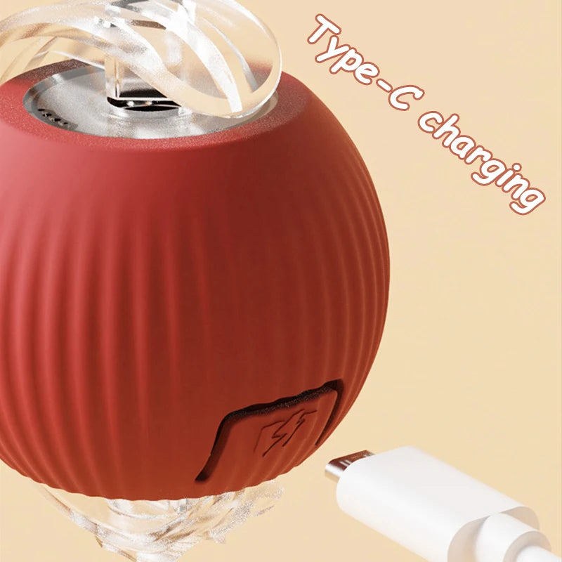 Rechargeable Automatic Rolling Ball with Faux Tail