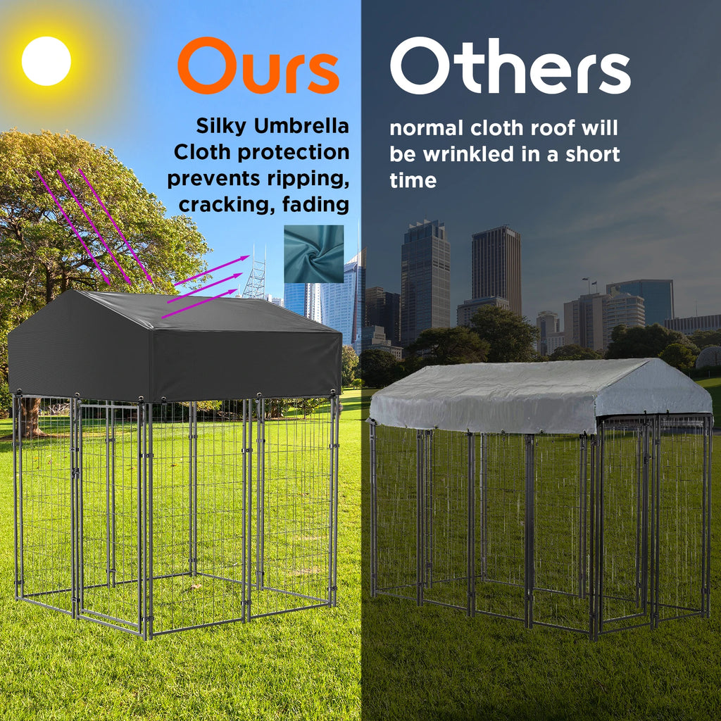 Oversized Large Outdoor Dog Kennel with Anti-UV Waterproof Cover