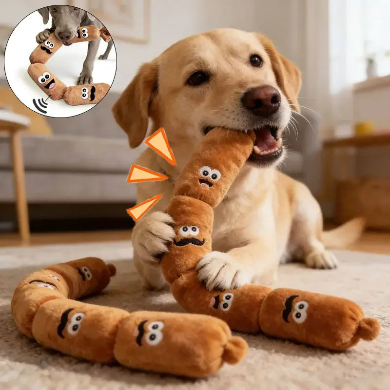 Plush Squeaky Sausage Dog Chew Toy