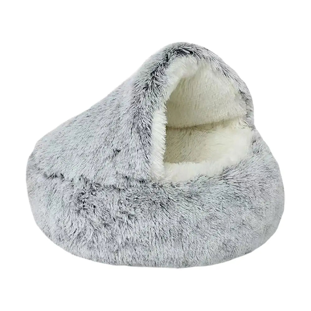 Plush Round Pet Bed for Cats and Small Dogs