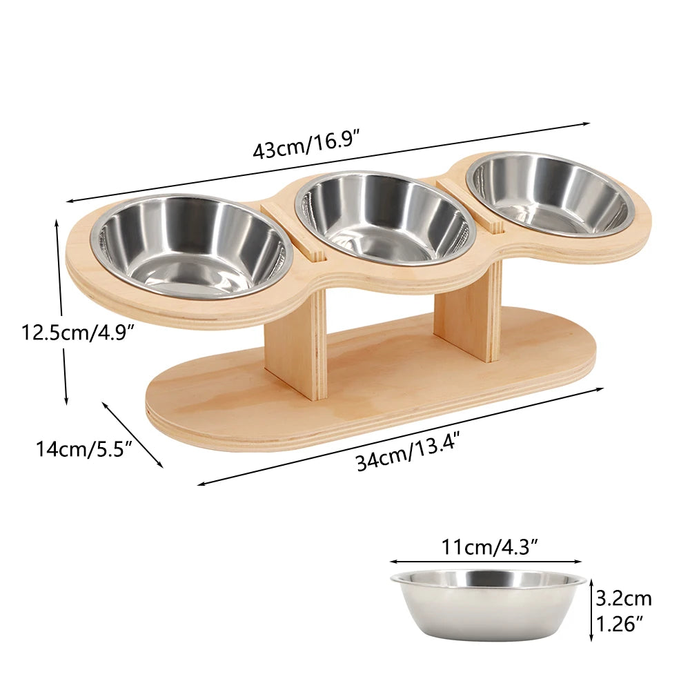 Cat Bowls Feeding & Watering 15-Degree Tilt