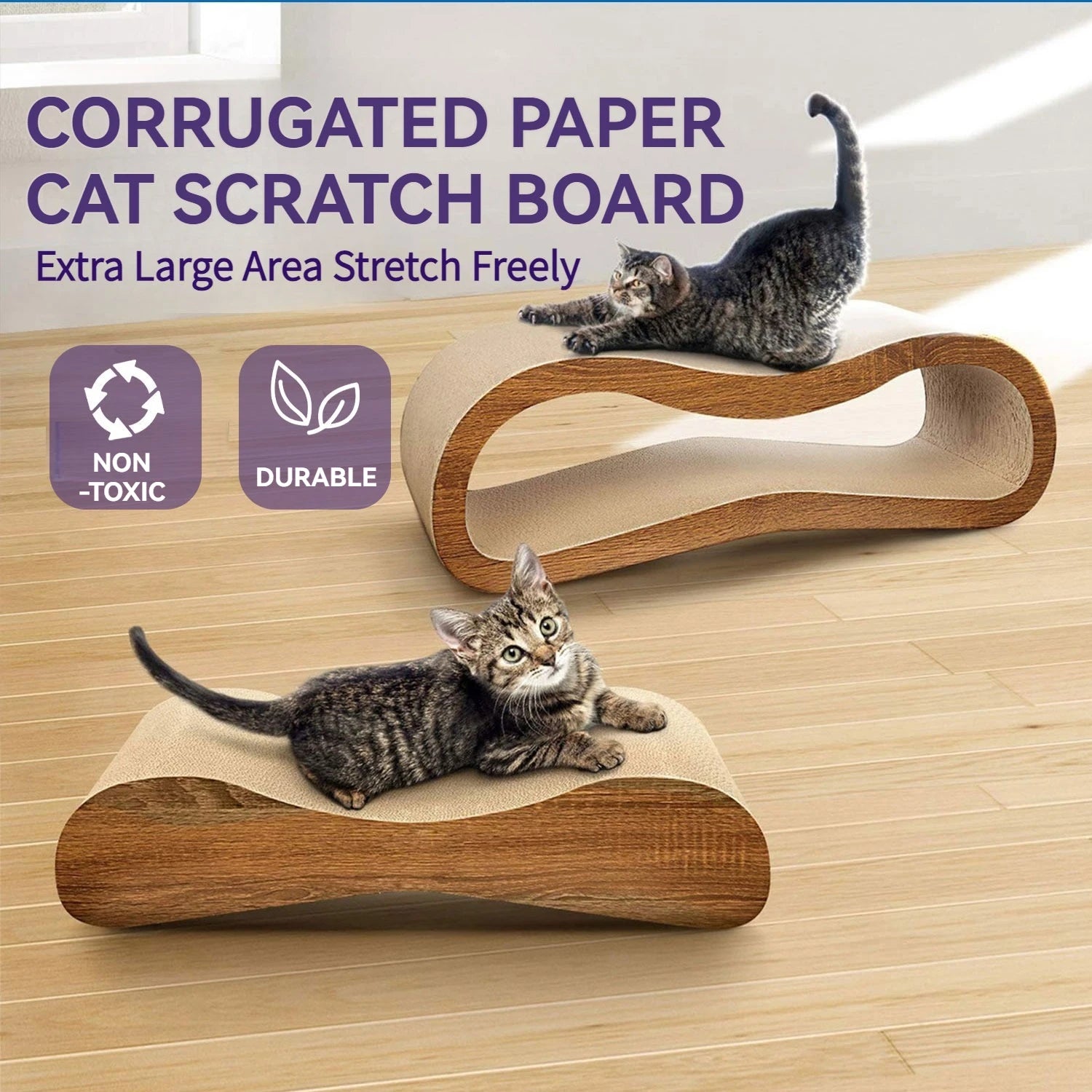 2 in 1 Cat Scratcher Cardboard Lounge Bed