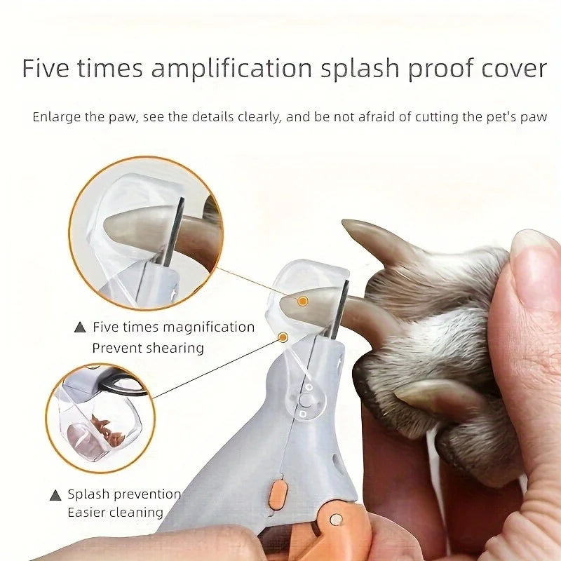 Pet Nail Clipper for Dogs and Cats, Built-in LED Light, Steel Blades, Quick Trimming